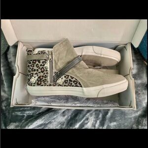 Blowfish Gray and Leopard Print Women's Sneakers